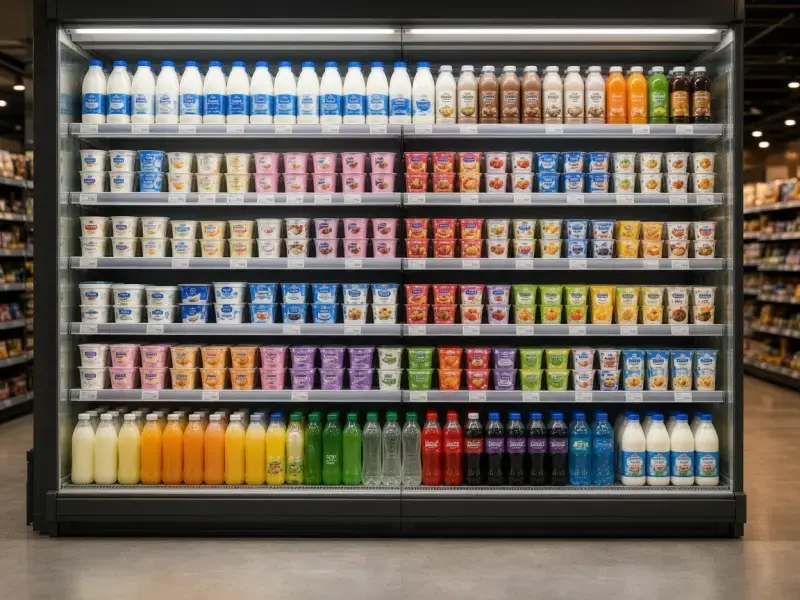 Supermarket fridge repair London - dairy and drinks display cabinet
